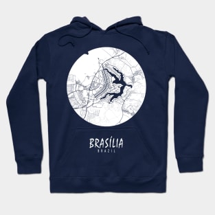 Brasilia, Brazil City Map - Full Moon Hoodie